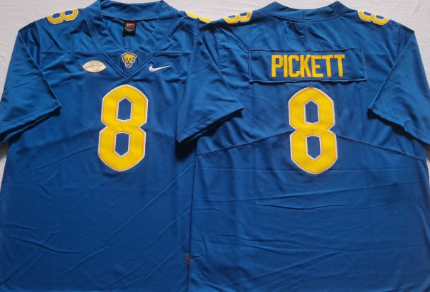 Men Pittsburgh Panthers 8 Pickett Blue Nike 2025 NCAA Jersey